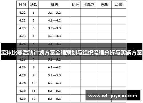 足球比赛活动计划方案全程策划与组织流程分析与实施方案